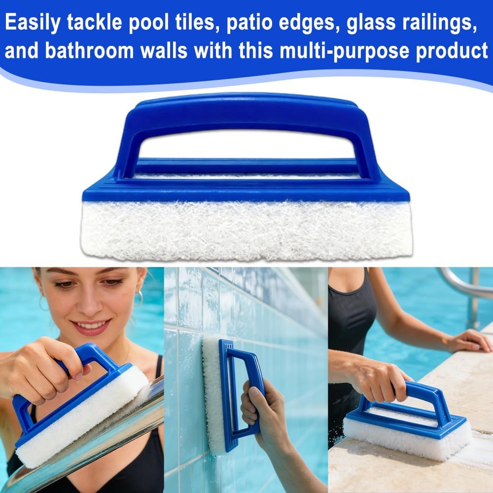 Poolbuerste, feines Poolnetz und Kescher mit Teleskopstange 218 cm, Poolpflege Se