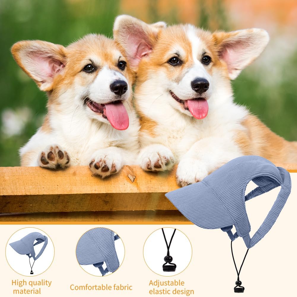 OFFCUP Hunde Baseballmuetze verstellbar mit Ohrloechern XS-XL Blau