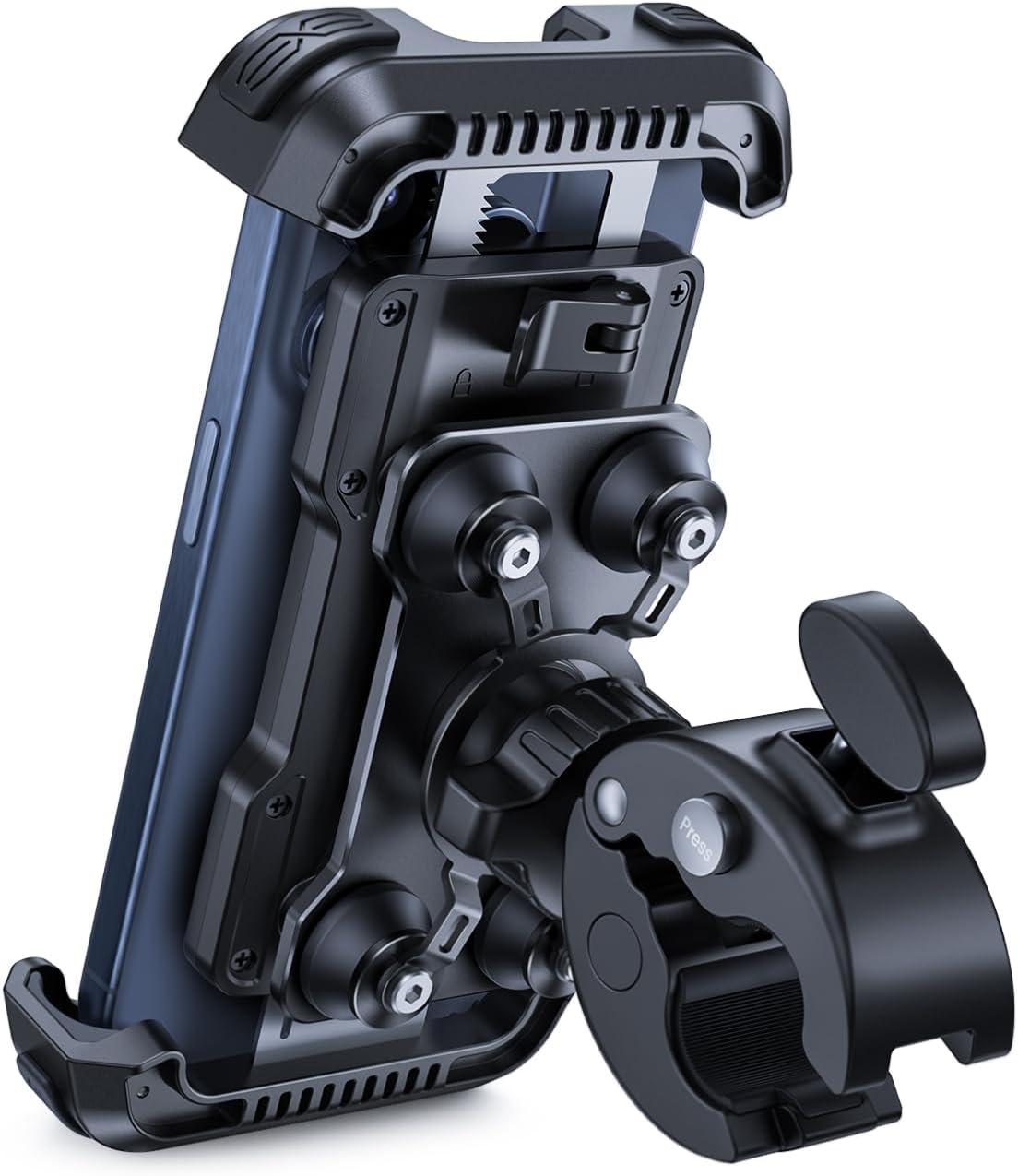 Motorrad Handyhalterung mit Vibrationsdaempfer 360° Lenkerhalter