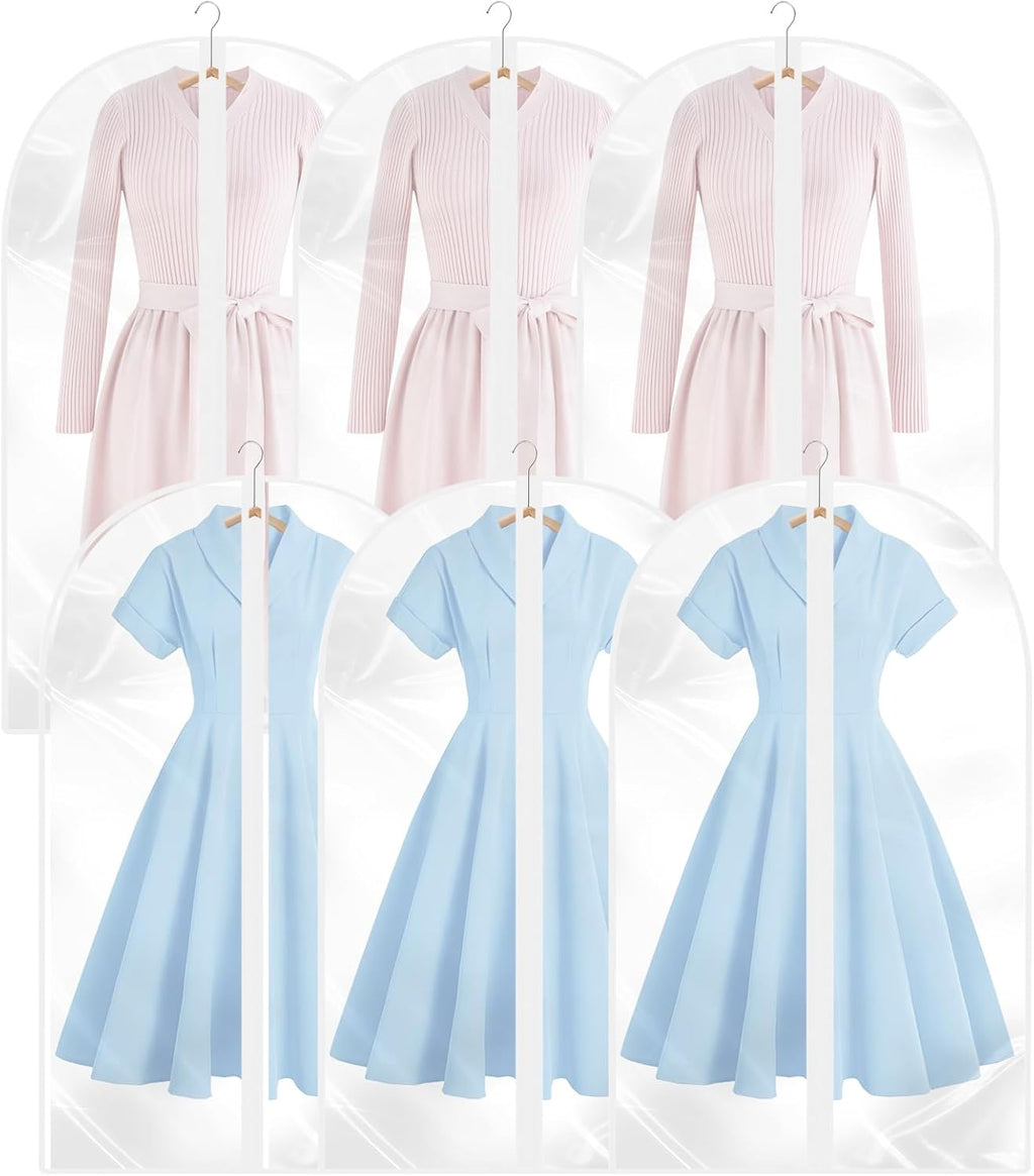 6er Set Kleidersaecke 120x60 cm transparent mit Reissverschluss 80cm-120cm