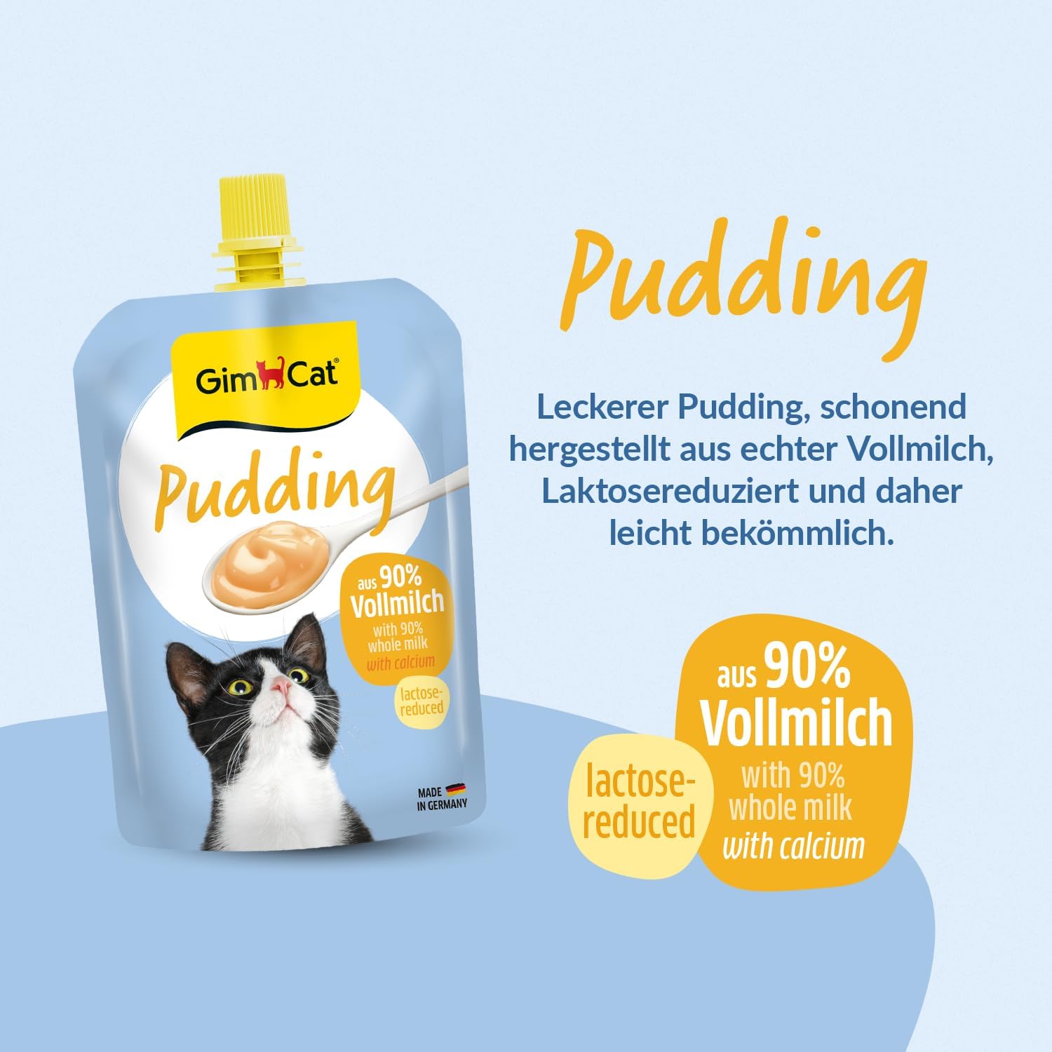 GimCat Pudding mit Calcium Katzensnack laktosereduziert Vollmilch