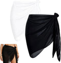 2er Pack Sarong Damen 50x180 cm Chiffon Wickelrock Strandtuch Strandkleid