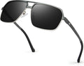 Polarisierte Herren Sonnenbrille Retro Schwarz 100% UV Schutz Fahren Angeln