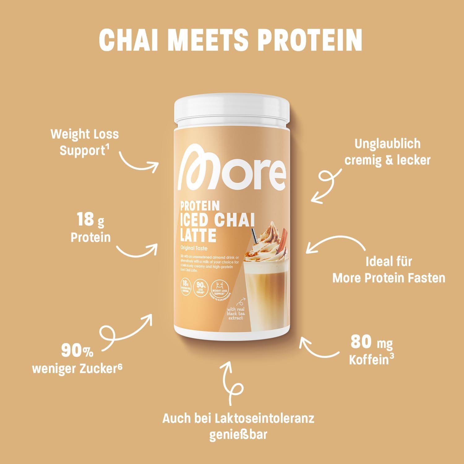 MORE Protein Iced Coffee Dark Chocolate Cookie Crumble verschiedene So