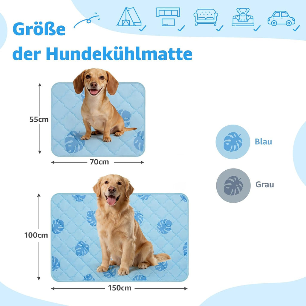 PICK FOR LIFE Kuehldecke Hund 70x55 cm Waschbar selbstkuehlend Grau 1cm