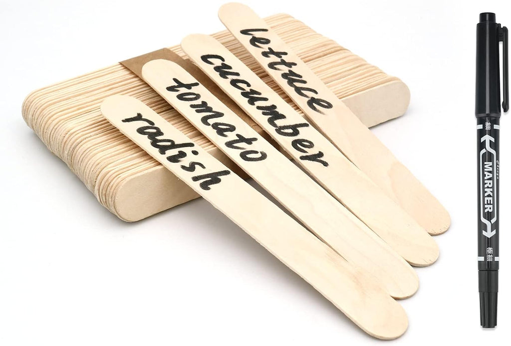 Kinglake 100 Holz-Pflanzschilder 15 cm wetterfest Garten Beet Beschriftung