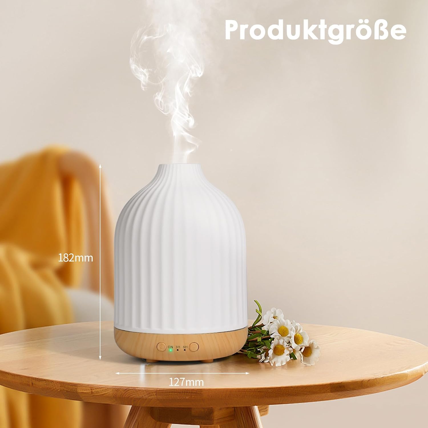 Ultraschall Aroma Diffuser 250 ml Duftdiffusor Luftbefeuchter Weiss
