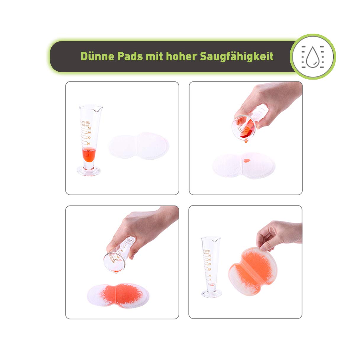 O³ Achselpads 50 Paar (100 Stk) zuschneidbar Schutz gegen Schweiss und Geruch