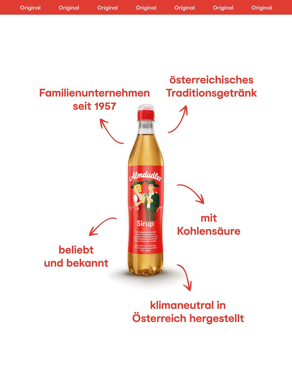 Almdudler Alpenkraeuter Sirup Flasche - Getraenkesirup