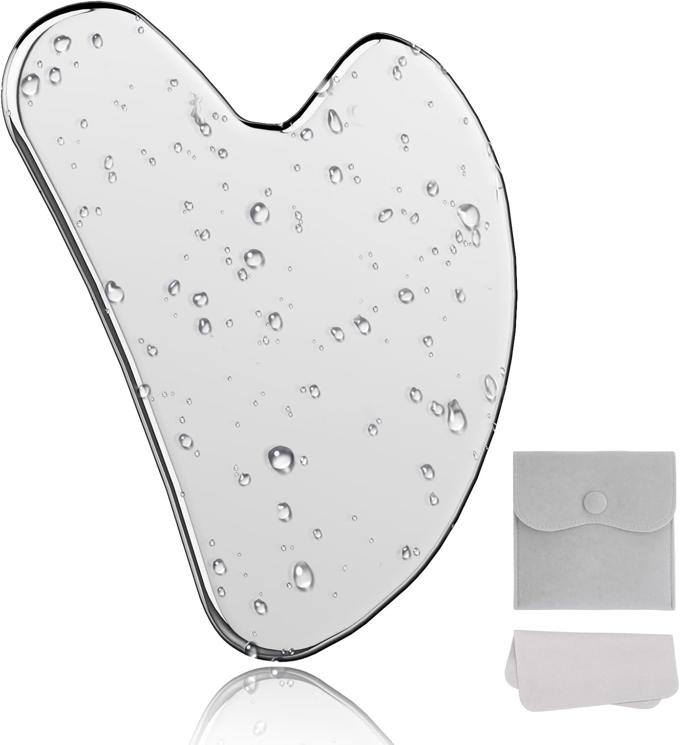 Alyvisun Gua Sha Set aus Edelstahl Gesichtsmassage Roller gegen Schwellungen