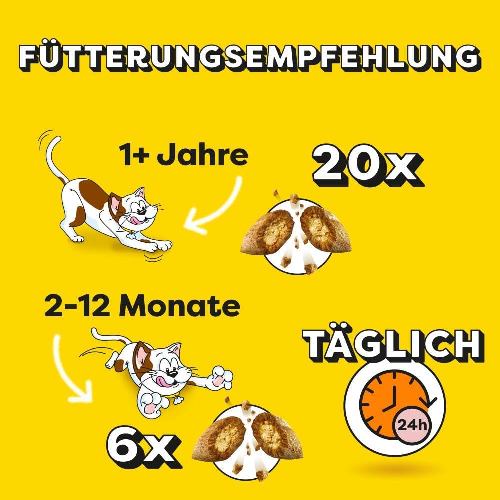Dreamies Katzensnacks 12x60g () verschiedene Sorten Huhn Kaese Lachs