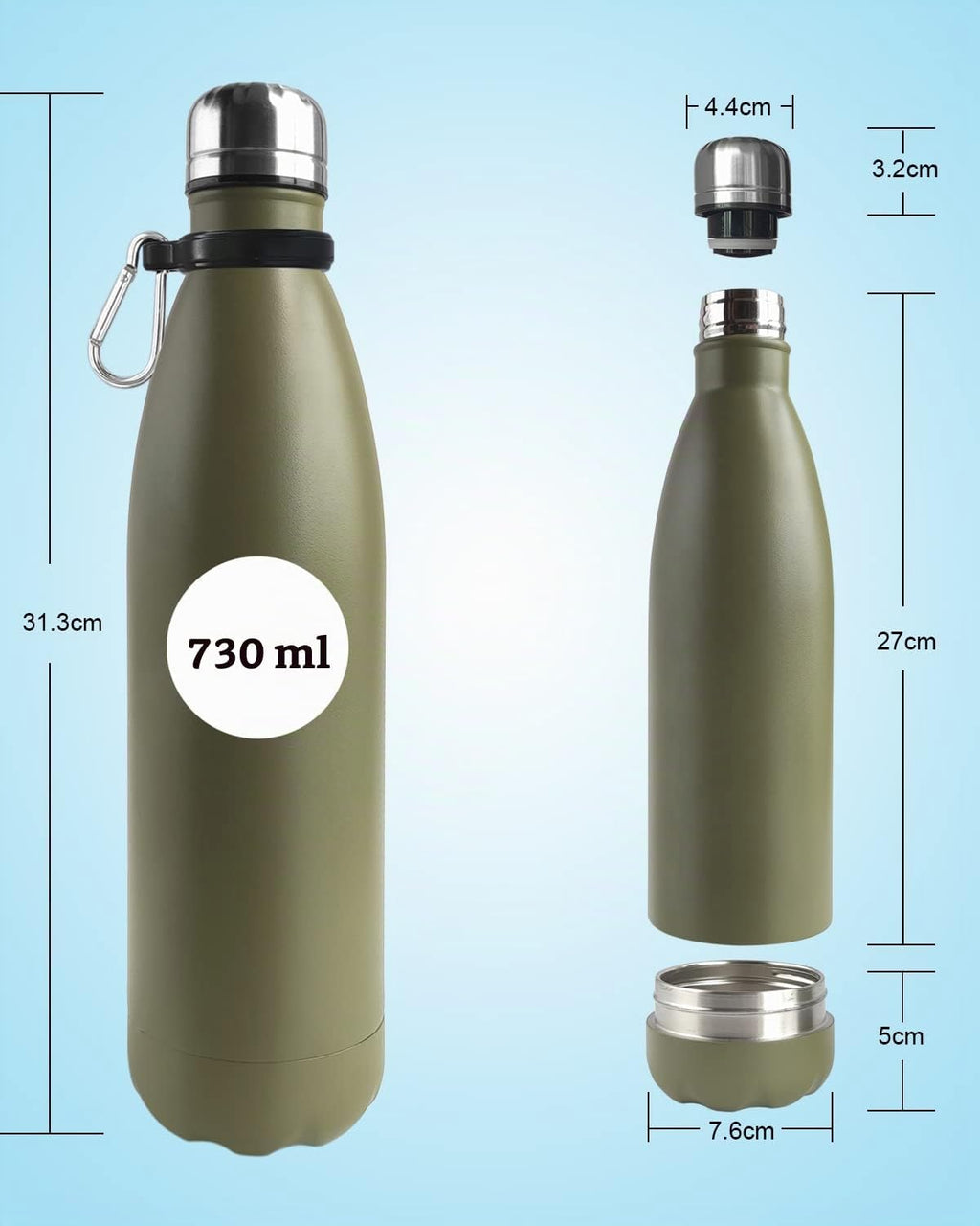 Diversion Edelstahl Trinkflasche mit Versteckfach, isoliert, auslau