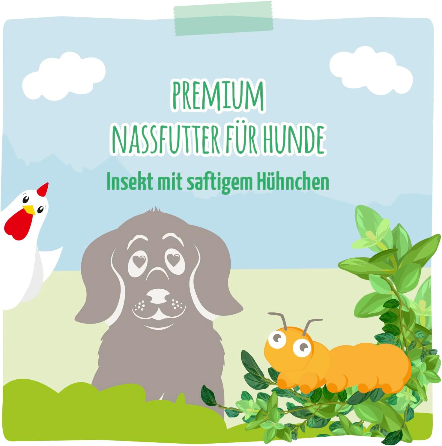 MjAMjAM Nassfutter Hund Insektenprotein mit Huehnchen 6 x 400 g getreidefrei