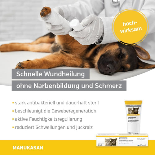 Alfavet ManukaSan für Hund, Katze und Kleintiere, natürliche pflegende Honigsalb