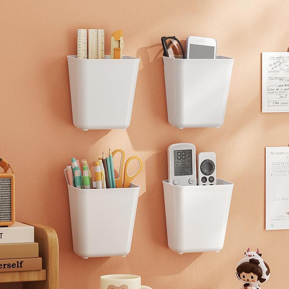 4er Set selbstklebende Aufbewahrungsbox fuer Kuechenschrank Wandmontage Organizer