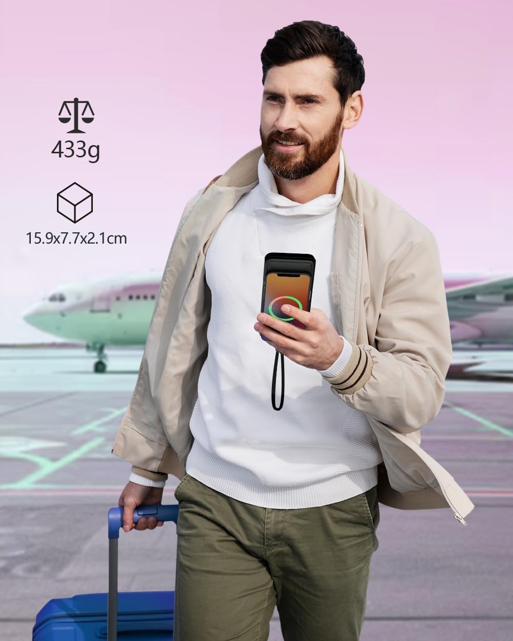 Powerbank 26800 mAh 22,5W USB‑C PD3.0 QC4.0 Schnellladegeraet mit LED-Anzeige kom