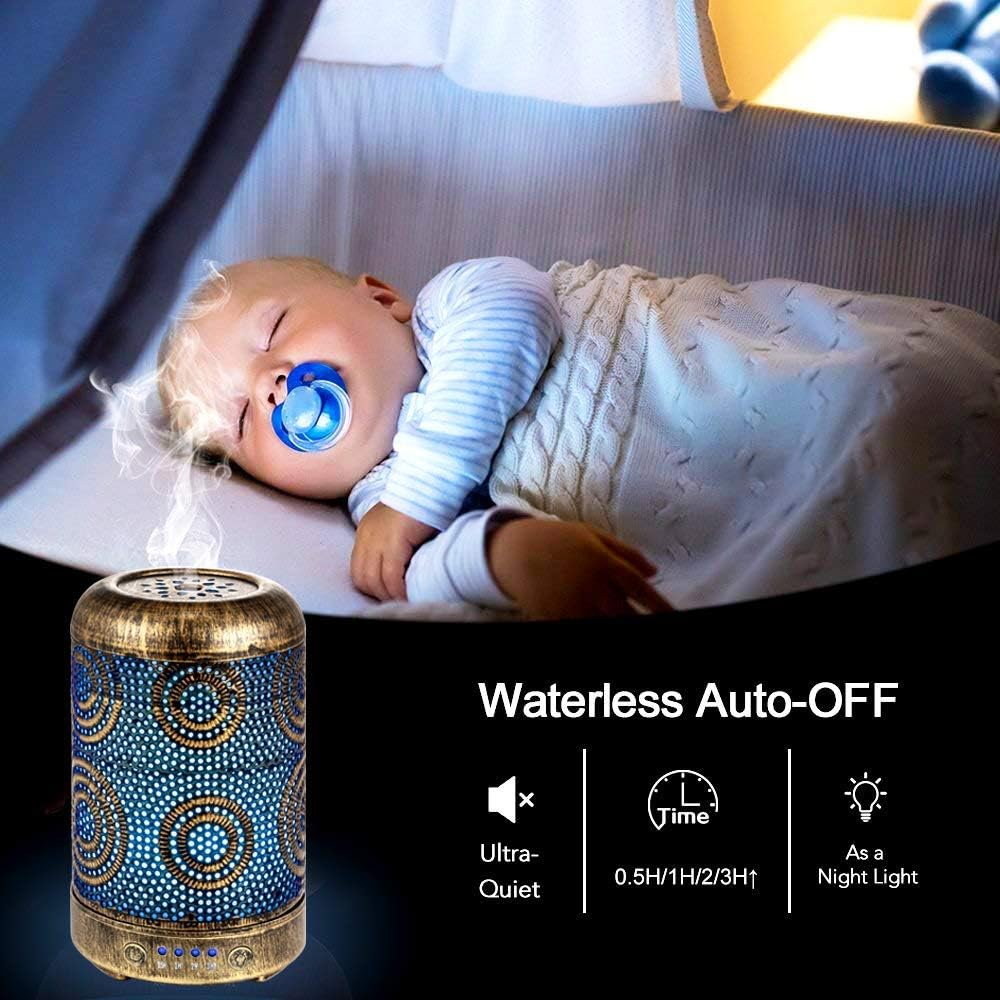SALKING Aroma Diffuser Metall Duftdiffusor LED Gold