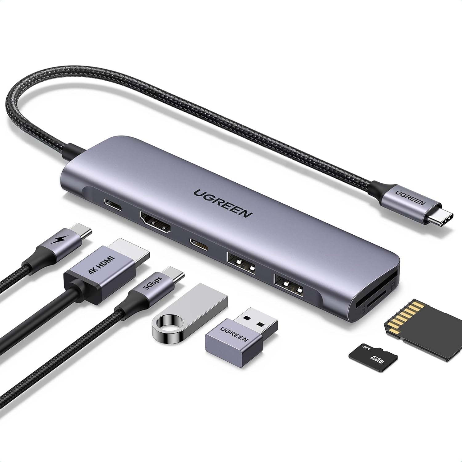 UGREEN Revodok USB-C Hub mit HDMI 4K, PD 100W, SD Kartenleser