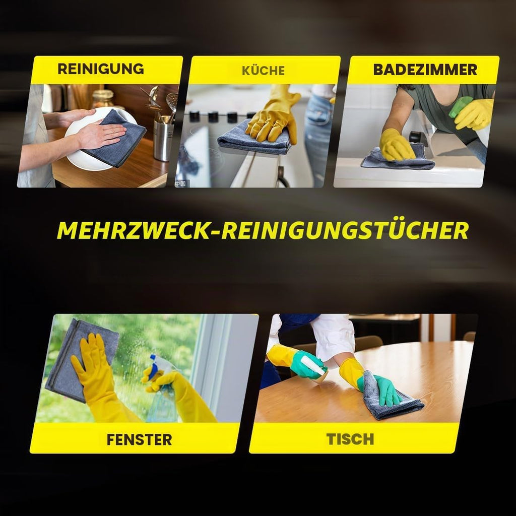 Mikrofaser Reinigungstuecher 12 Stueck Putztuecher wiederverwendbar