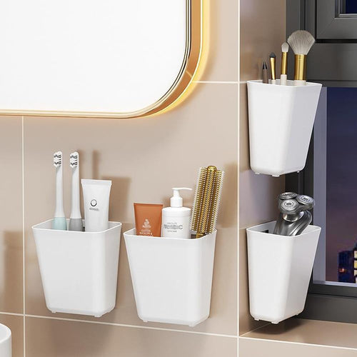 4er Set selbstklebende Aufbewahrungsbox fuer Kuechenschrank Wandmontage Organizer