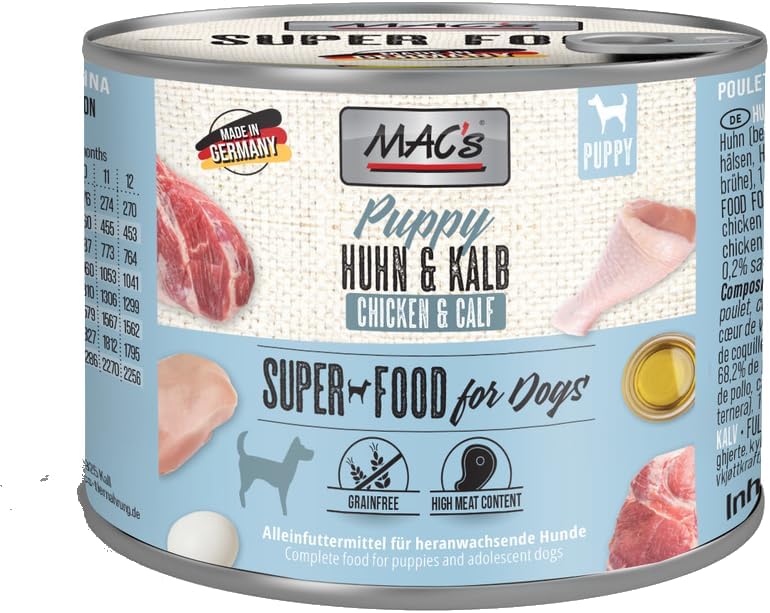 Mac's Dog Nassfutter Insekten 6x180g getreidefrei 35% Insektenprotein verschiede