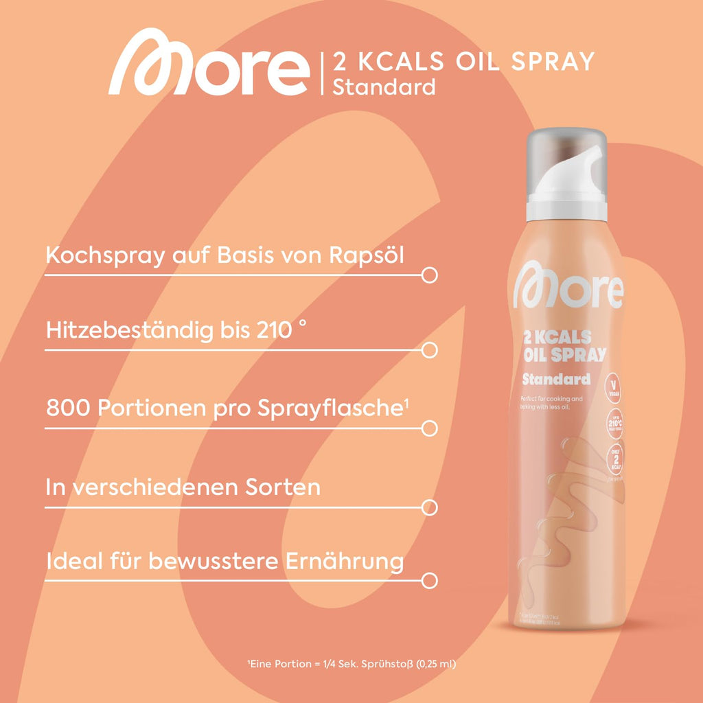 MORE 2 Kalorien Oelspray 800 Spruehstoesse - Pfannen-, Back- und Grill-Spray