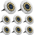 Bowfar Solar Bodenleuchten 12er Set 12 LEDs 3000K warmweiss wasserdicht
