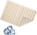 PCM Kuehlmatte fuer Hunde und Katzen 37x25 cm selbstkuehlend Beige