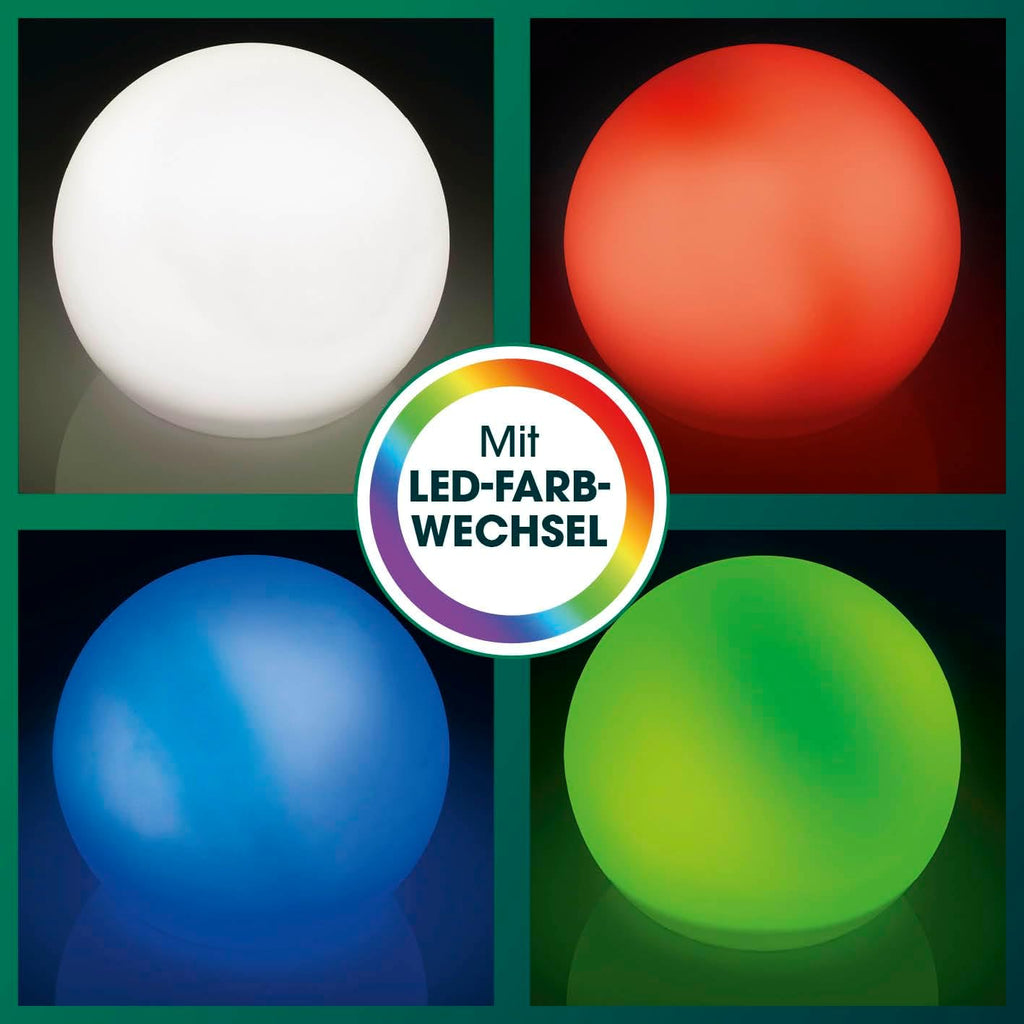 EASYmaxx Solar LED Kugelleuchte 3er-Set 12 Farben 5 Modi dimmbar 20cm-40cm