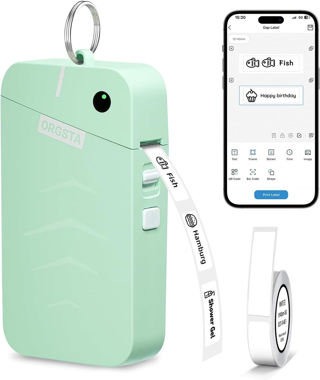 ORGSTA S001 Etikettendrucker Bluetooth 2000 mAh Selbstklebend Label Printer