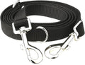 Leisegruen Hundeleine Nylon verstellbar 3m-10m mit 2 Karabinern Schwarz