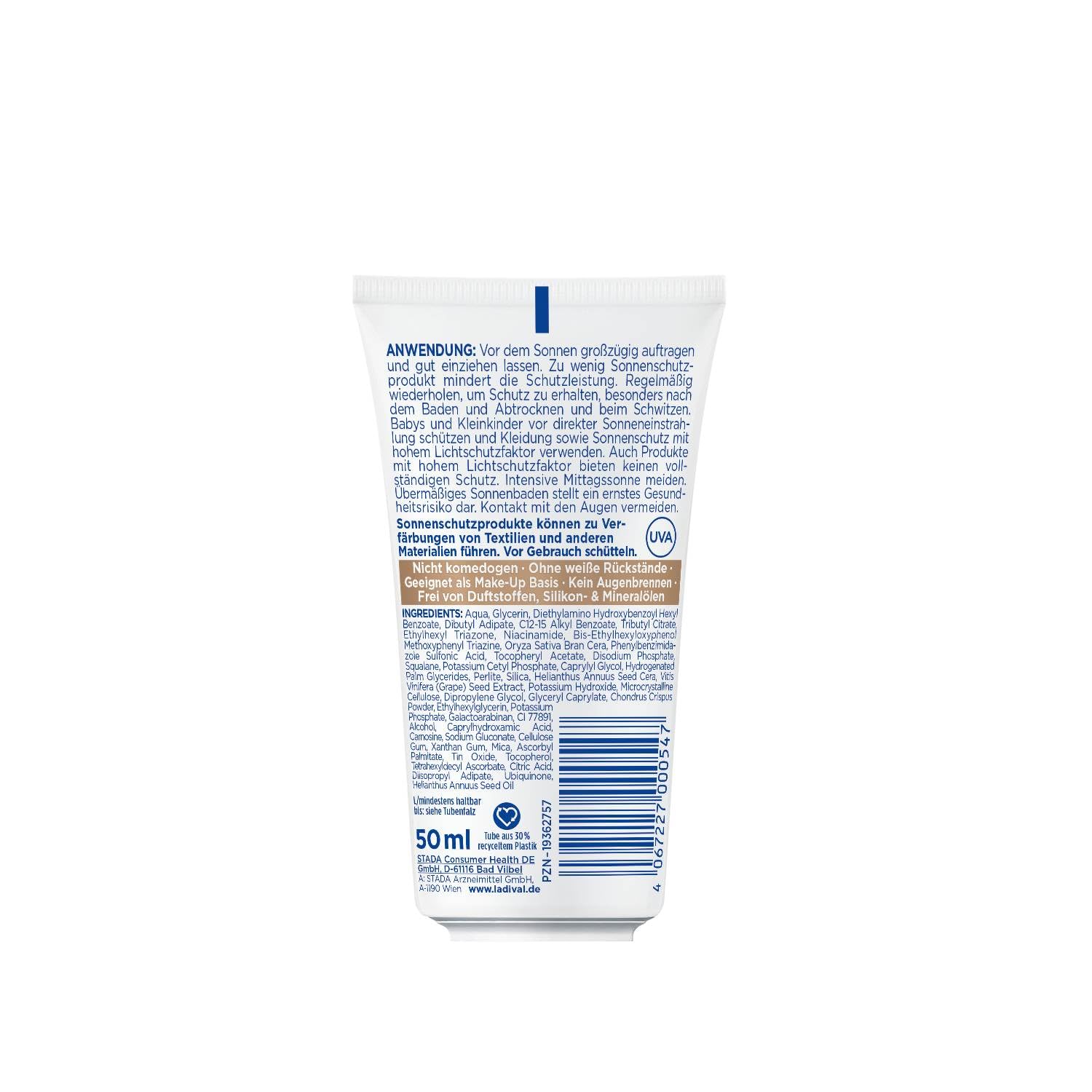 LADIVAL Anti-Pigmentflecken Sonnencreme Gesicht LSF 50 ml mit Niacinamid