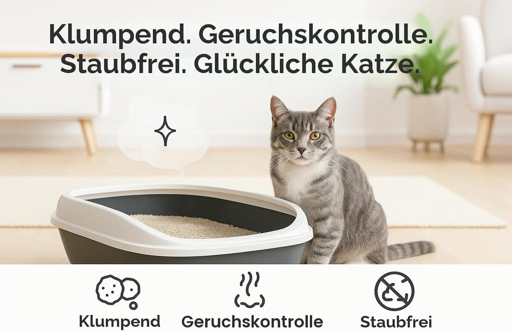 Katzenstreu Klumpstreu superfein mit Babypuderduft verschiedene Sorten