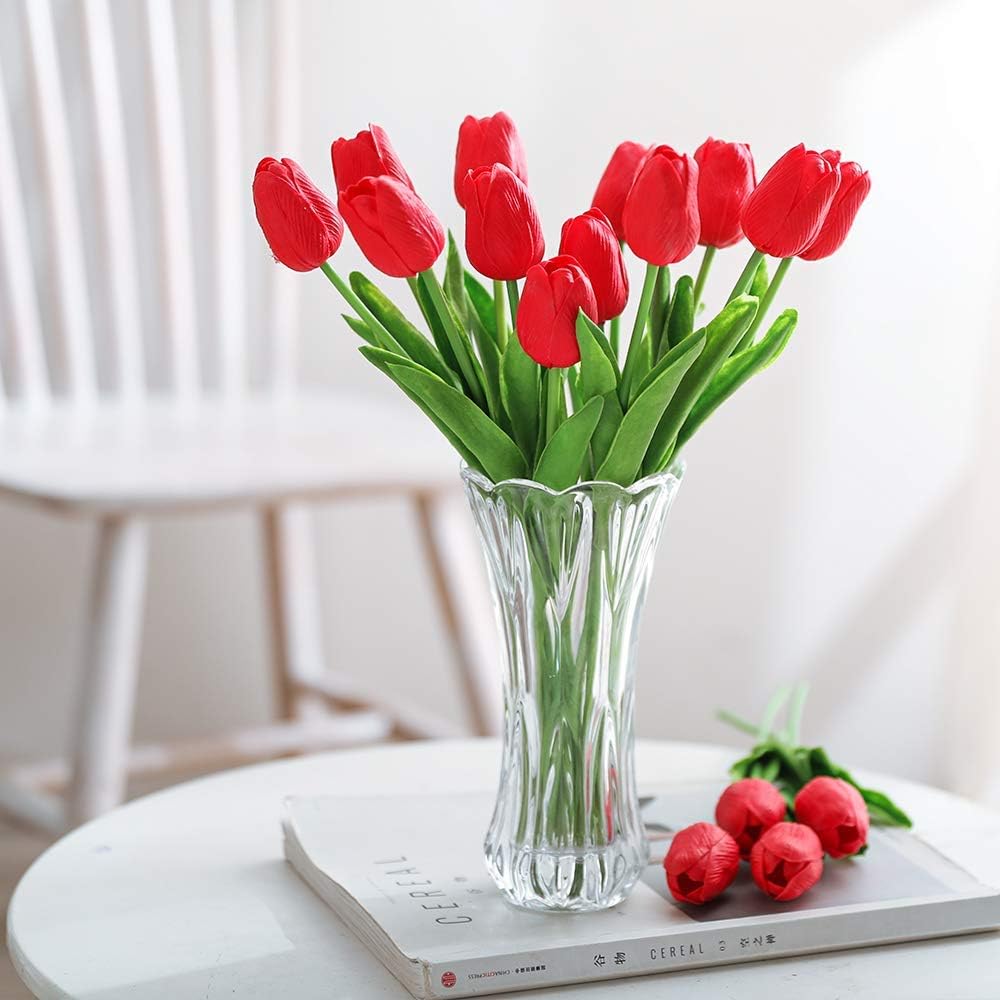 30er Set Kuenstliche Tulpen Real Touch Latex Kunstblumen Dekoration