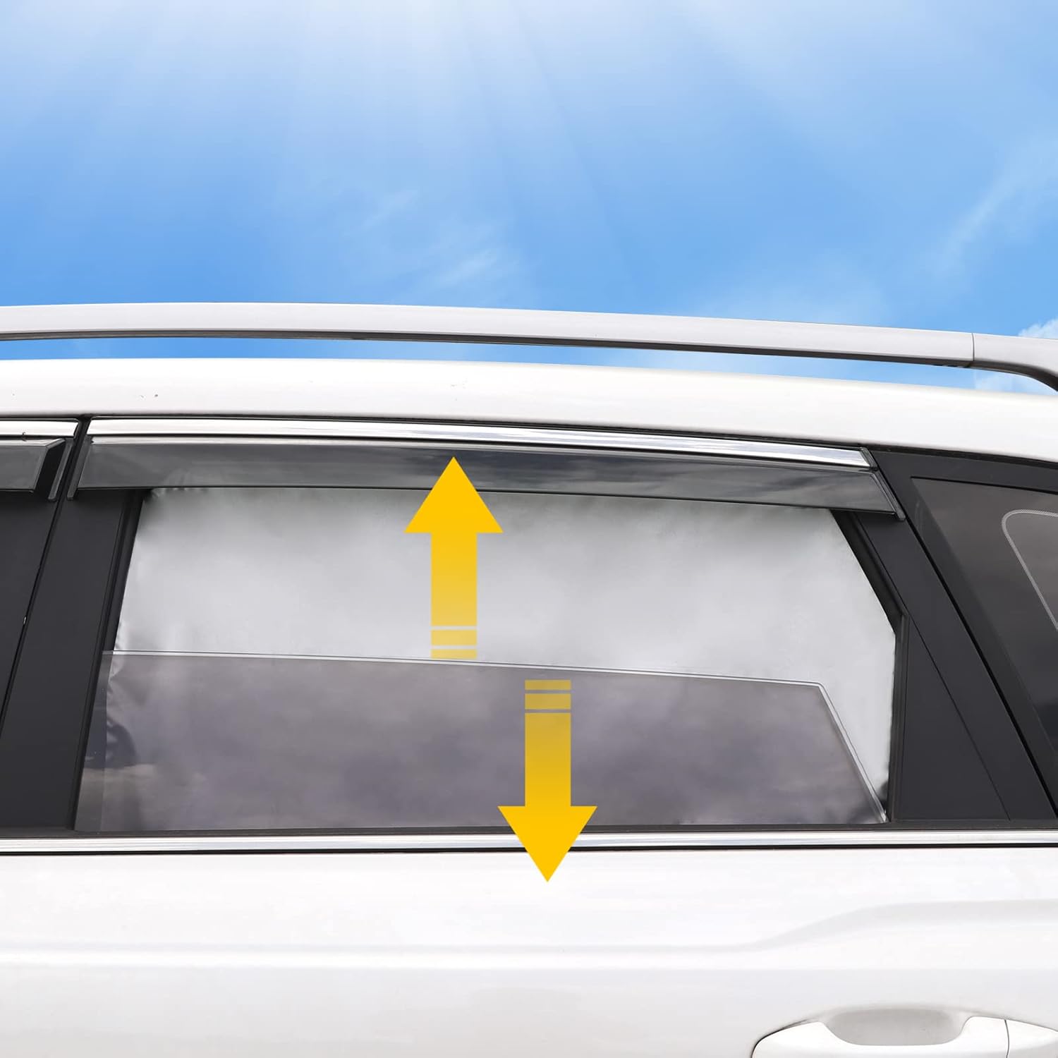 Lechin Sonnenschutz magnetisch Auto Vorhang 2er Set fuer Seiten- und Heckscheibe