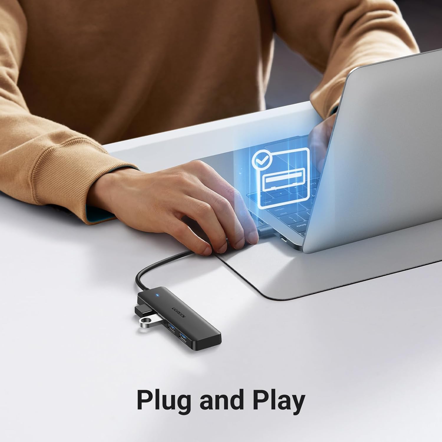 UGREEN USB 3.0 4‑Port Hub 5 Gbps mit 15cm-100cm Kabel