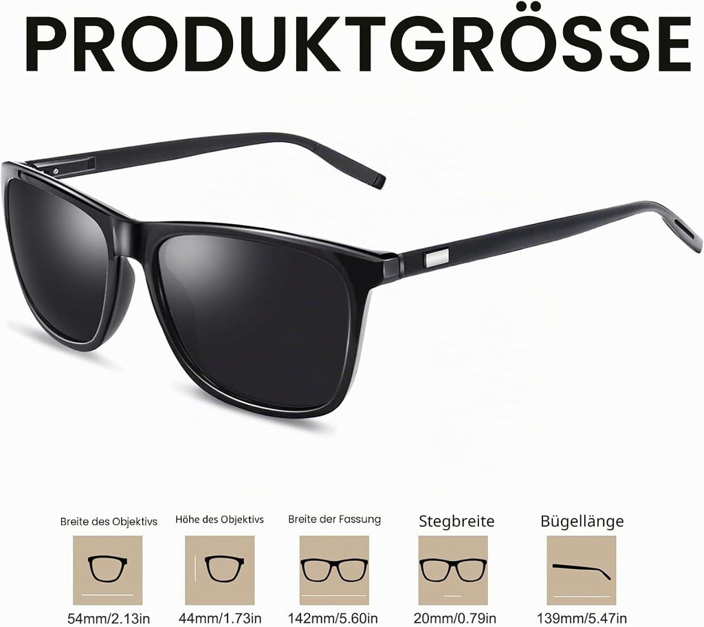 KANASTAL Polarisierte Sonnenbrille Retro verspiegelte Glaeser Al-Mg Buegel UV400