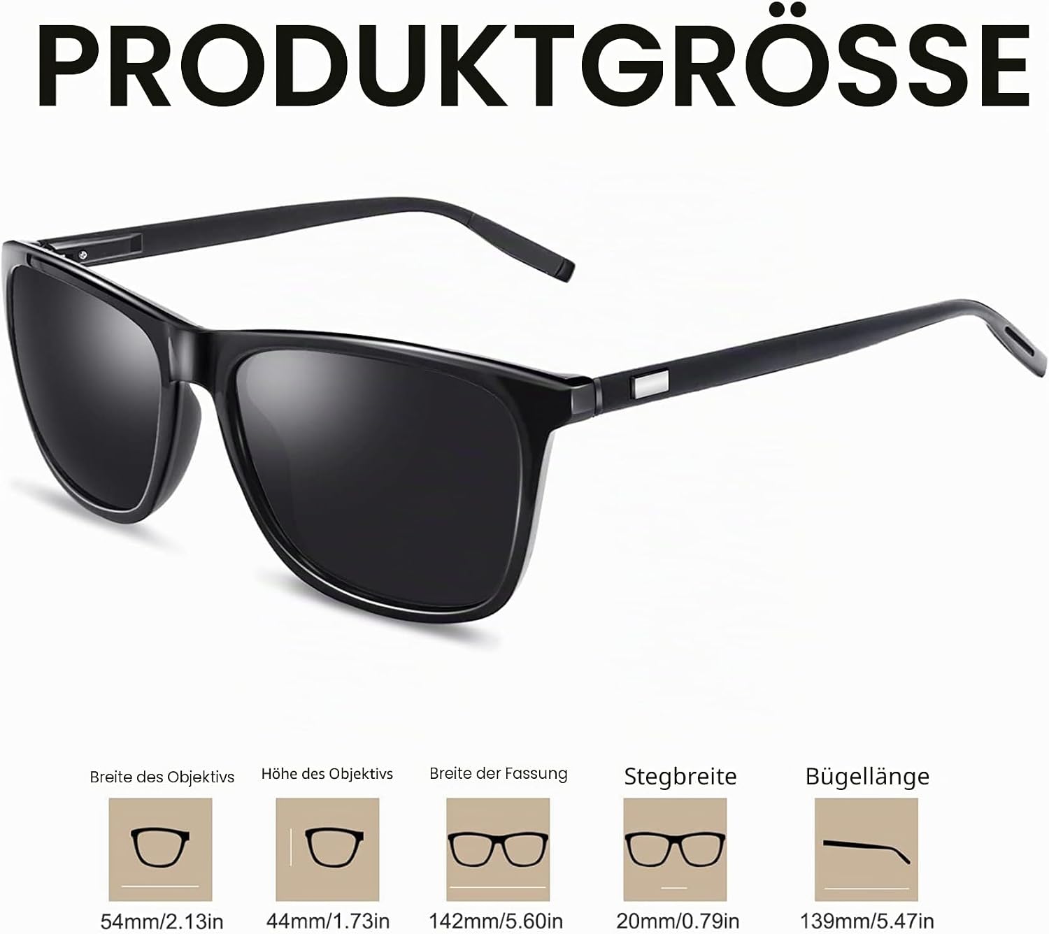 KANASTAL Polarisierte Sonnenbrille Retro verspiegelte Glaeser Al-Mg Buegel UV400