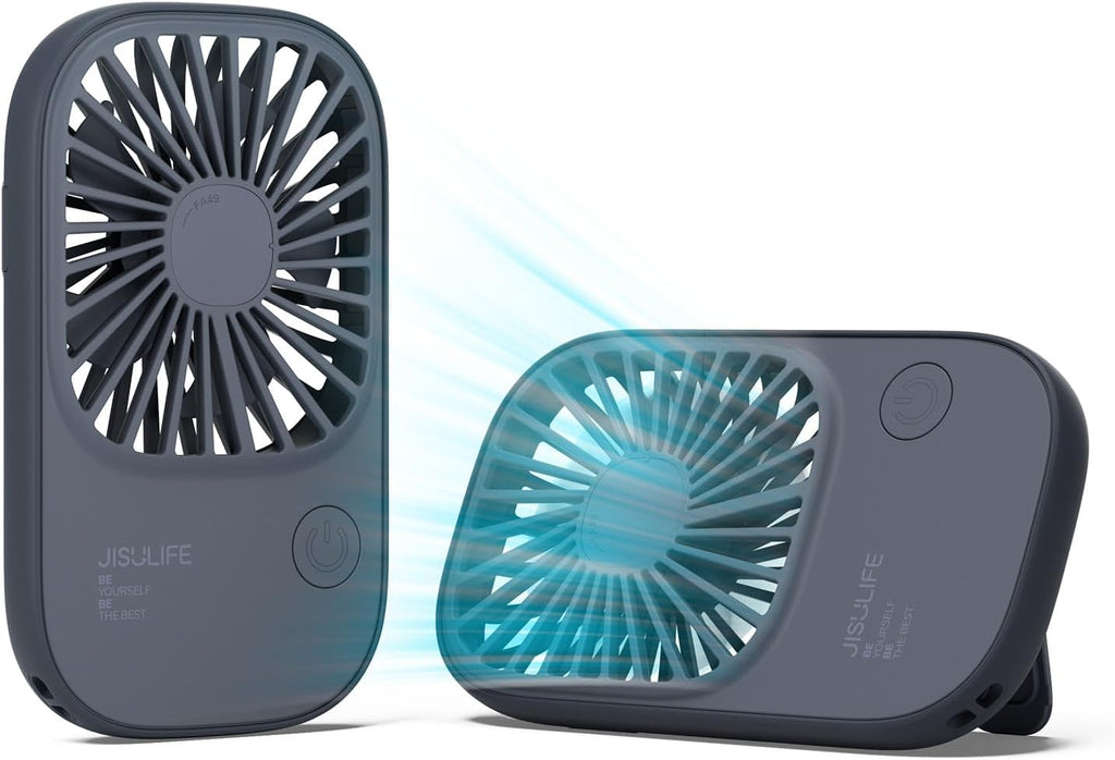 JISULIFE tragbarer USB-Ventilator 3 Stufen wiederaufladbar blau Reise