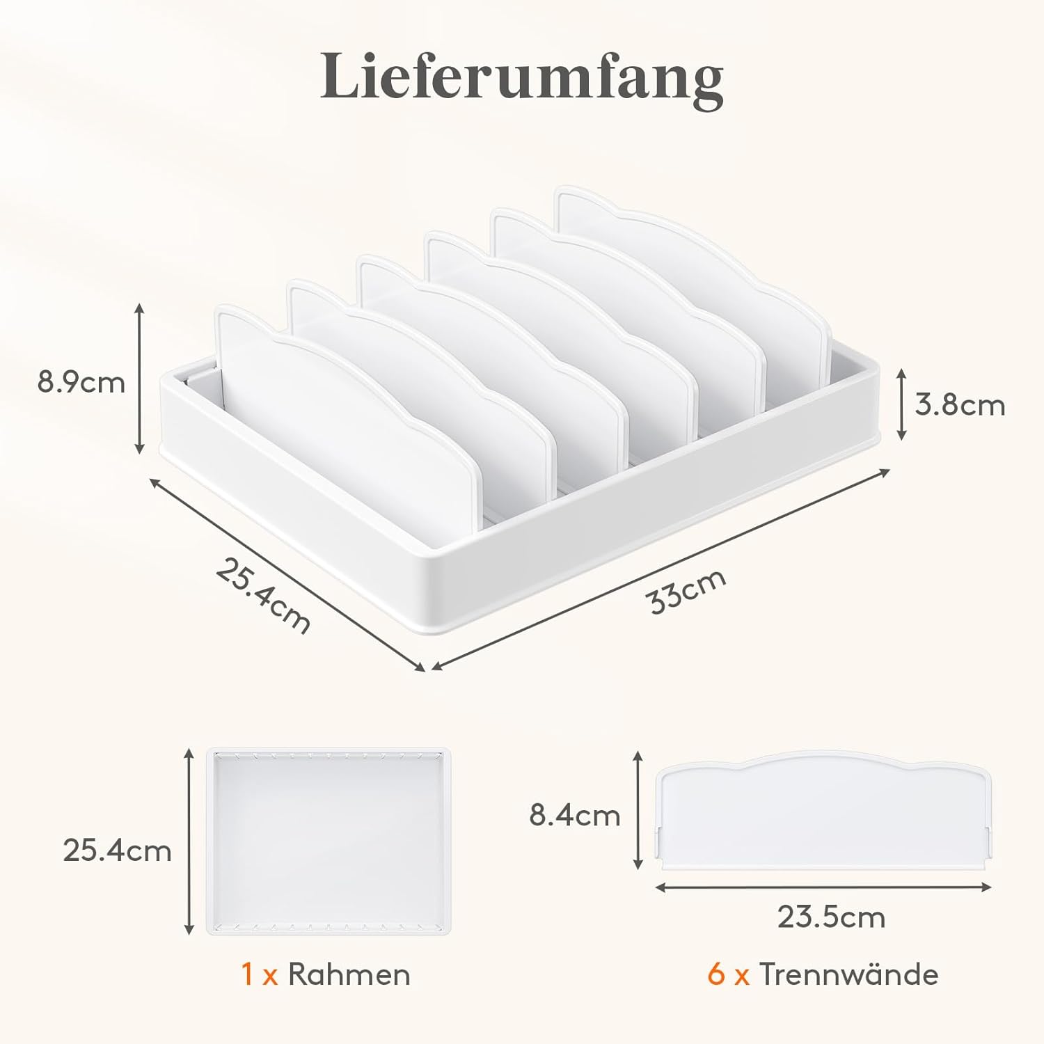 Lifewit Deckelhalter 33 cm mit 5 verstellbaren Faechern Kuechenorganizer