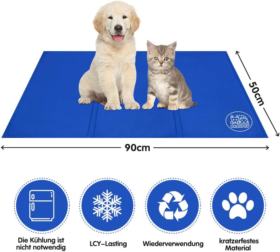 Selbstkuehlende Kuehlmatte fuer Hunde Katzen Groesse M 1cm rutschfest