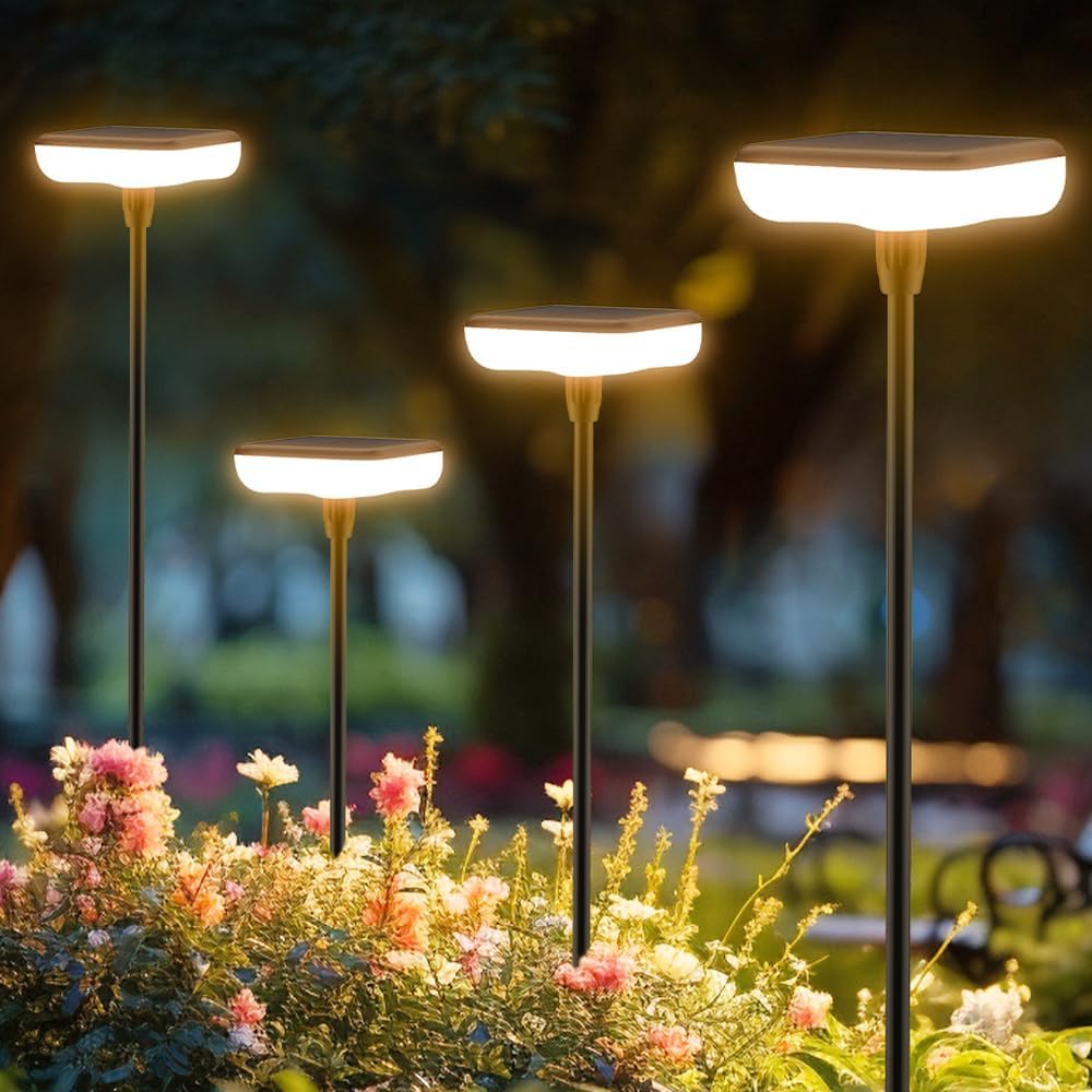 4er LED Solarlampen fuer Garten Aussen IP65 34 lm Warmweiss 1000mAh Wasserdicht