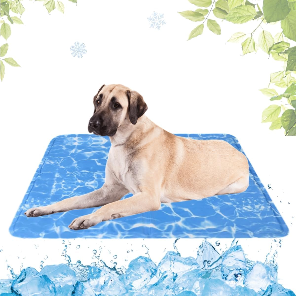 Kuehlmatte Hund 30x40 cm mit ungiftigem Gel, selbstkuehlend, waschbar, Knochen