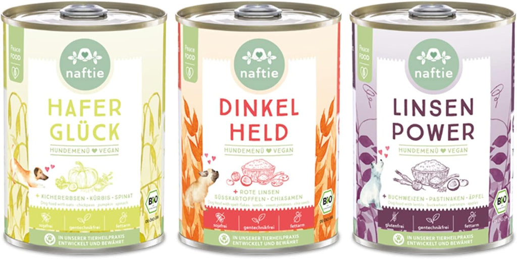 Veganer Hundenassfutter Mixpaket 3 Sorten 6x800g rein pflanzlich