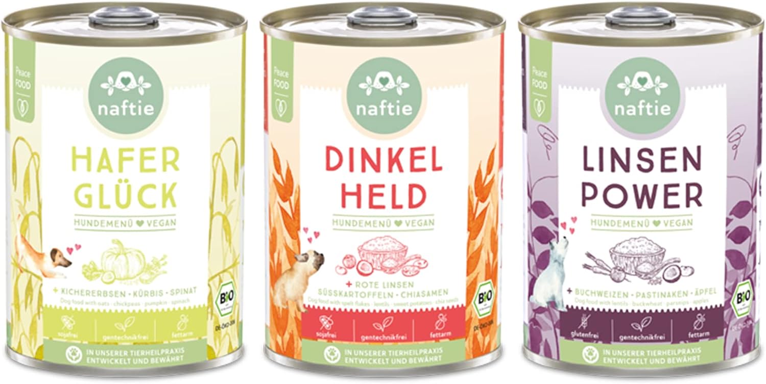 Veganer Hundenassfutter Mixpaket 3 Sorten 6x800g rein pflanzlich