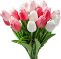 Kuenstliche Tulpen Real Touch 24 Stueck bunt Kunstblumen Strauss