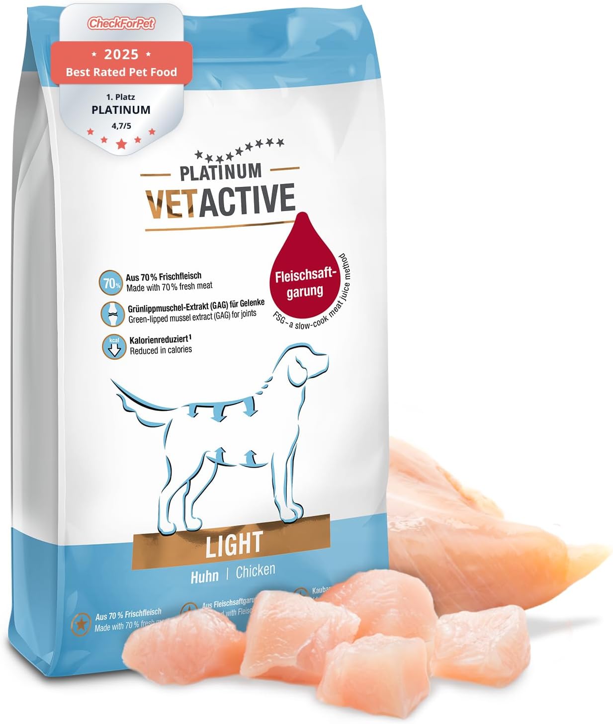 PLATINUM VetActive Light Hundefutter 5 kg fett- und kalorienreduziert