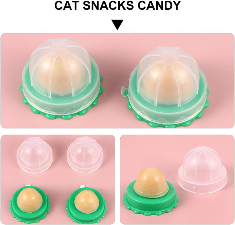 iplusmile Katzenleckerlis 10 Stueck Suessigkeiten Ball mit Katzenminze fuer Katzen