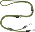 Leisegruen Hundeleine verstellbar 2m-3m Nylon Doppelleine Schwarz