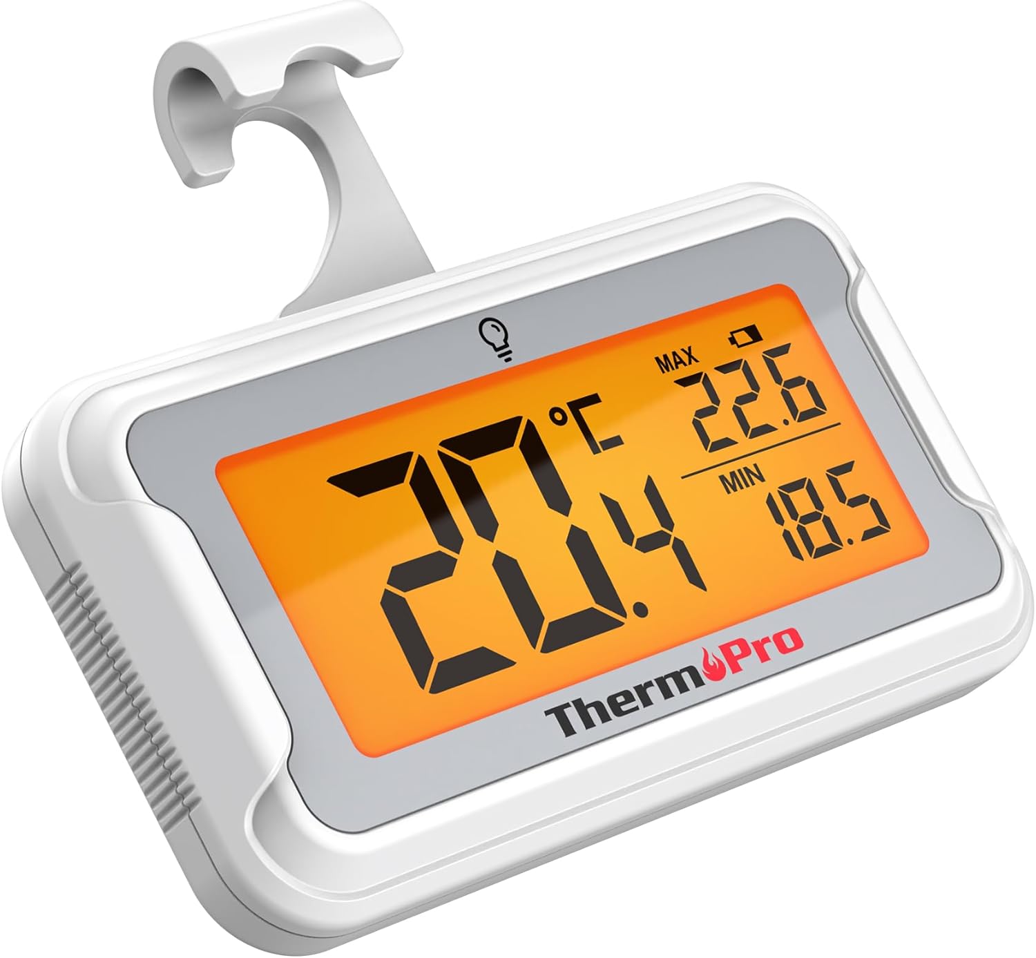 ThermoPro digitales Kuehlschrankthermometer LCD mit Hintergrundbeleuchtung, Max/M